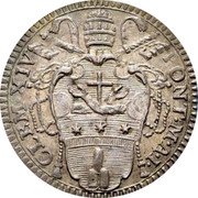 Italy Grosso Clement XIV 1769 1769-I KM# 1005 CLEM XIV PONT M A I coin obverse Italy Grosso Clement XIV 1769 1769-I KM# 1005 CLEM XIV PONT M A I coin obverse