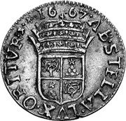 Italy Luigino Avignon 1667 KM# 99 AB STELLA LVX ORITVR 16 67 coin reverse Italy Luigino Avignon 1667 KM# 99 AB STELLA LVX ORITVR 16 67 coin reverse