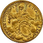 Italy Mezzo Zecchino Clemente XIV 1769 1769-I KM# 1010 FIAT PAX IN VIR TV TE TVA 1769 coin reverse Italy Mezzo Zecchino Clemente XIV 1769 1769-I KM# 1010 FIAT PAX IN VIR TV TE TVA 1769 coin reverse