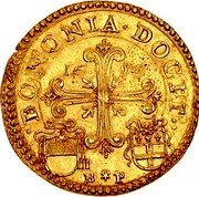 Italy Quadrupla (4) Scudo D'oro (Alexander VII) KM# 55 BONONIA DOCIT 1656 B P coin reverse Italy Quadrupla (4) Scudo D'oro (Alexander VII) KM# 55 BONONIA DOCIT 1656 B P coin reverse