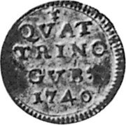 Italy Quattrino Benedict XIV 1740 KM# 135 QVAT TRINO GVB 1740 coin reverse Italy Quattrino Benedict XIV 1740 KM# 135 QVAT TRINO GVB 1740 coin reverse