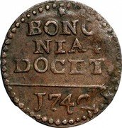 Italy Quattrino Benedict XIV 1742 KM# 225 BONO NIA DOCET 1742 coin reverse Italy Quattrino Benedict XIV 1742 KM# 225 BONO NIA DOCET 1742 coin reverse