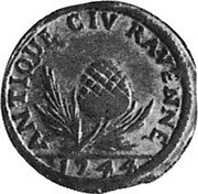 Italy Quattrino Ravenna Coinage 1744 KM# 5 ANTIQUE CIV RAVENNE 1744 coin reverse Italy Quattrino Ravenna Coinage 1744 KM# 5 ANTIQUE CIV RAVENNE 1744 coin reverse
