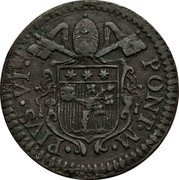 Italy Quattrino Pius VI 1778 KM# 268 PIVS VI PONT M coin obverse Italy Quattrino Pius VI 1778 KM# 268 PIVS VI PONT M coin obverse