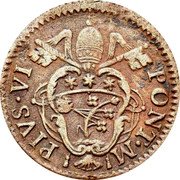 Italy Quattrino Pio VI 1779 KM# 267 PIVS VI PONT M coin obverse Italy Quattrino Pio VI 1779 KM# 267 PIVS VI PONT M coin obverse