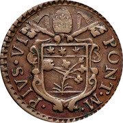 Italy Quattrino Pius VI 1784 KM# 286 PONT M PIVS VI coin obverse Italy Quattrino Pius VI 1784 KM# 286 PONT M PIVS VI coin obverse