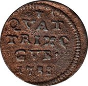 Italy Quattrino Clement XII ND (1738) KM# 120 QVAT TRINO GVB 1738 coin reverse Italy Quattrino Clement XII ND (1738) KM# 120 QVAT TRINO GVB 1738 coin reverse