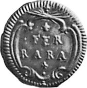 Italy Quattrino Benedict XIV ND (1749) KM# 136 FER RARA coin reverse Italy Quattrino Benedict XIV ND (1749) KM# 136 FER RARA coin reverse