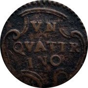Italy Quattrino Ravenna Coinage ND (1750) KM# 14 VN QVATTR INO coin reverse Italy Quattrino Ravenna Coinage ND (1750) KM# 14 VN QVATTR INO coin reverse