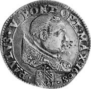 Italy Testone Paul V. Avignon 1608 KM# 9 PAVLVS V PONT OPT MAX 1608 coin obverse Italy Testone Paul V. Avignon 1608 KM# 9 PAVLVS V PONT OPT MAX 1608 coin obverse