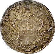 Italy Testone Clemente XIV 1773 1773-V KM# 1021 C L E M E N S X I V PONT MAX A V coin obverse Italy Testone Clemente XIV 1773 1773-V KM# 1021 C L E M E N S X I V PONT MAX A V coin obverse