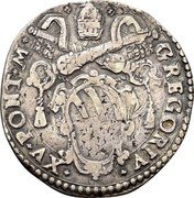 Italy Testone Gregory XV ND KM# 100 GREGORIV XV PONT M coin obverse Italy Testone Gregory XV ND KM# 100 GREGORIV XV PONT M coin obverse