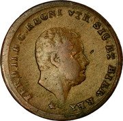 Italy Tornese Ferdinando II 1858 KM# 358 FERD II D G REGNI VTR SIC ET HIER REX coin obverse