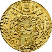 Italy Zecchino Clemente XIV 1773 1773-V KM# 1012 PONT M A I CLEM XIV coin obverse Italy Zecchino Clemente XIV 1773 1773-V KM# 1012 PONT M A I CLEM XIV coin obverse
