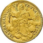 Italy Zecchino Clemente XIV 1773 1773-V KM# 1012 FIAT PAX IN VIR TV TE TVA 1769 coin reverse Italy Zecchino Clemente XIV 1773 1773-V KM# 1012 FIAT PAX IN VIR TV TE TVA 1769 coin reverse