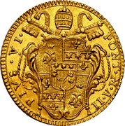 Italy Zecchino Pio VI 1776 1776-II KM# 1029 PIVS VI PONT M A II coin obverse Italy Zecchino Pio VI 1776 1776-II KM# 1029 PIVS VI PONT M A II coin obverse