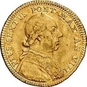 Italy Zecchino Pius VI 1782 VIII KM# A301 PIVS SEXTVS PONT MAX AN VIII coin obverse Italy Zecchino Pius VI 1782 VIII KM# A301 PIVS SEXTVS PONT MAX AN VIII coin obverse