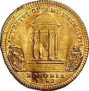 Italy Zecchino Pius VI 1782 VIII KM# A301 ADVENTVS OPTIMI PRINCIPIS BONONIA 1782 coin reverse Italy Zecchino Pius VI 1782 VIII KM# A301 ADVENTVS OPTIMI PRINCIPIS BONONIA 1782 coin reverse