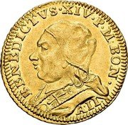 Italy Zecchino Benedetto XIV ND (1742) KM# 230 BENEDICTVS XIV P M BON A II coin obverse Italy Zecchino Benedetto XIV ND (1742) KM# 230 BENEDICTVS XIV P M BON A II coin obverse