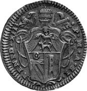 Italy 1/2 Grosso Benedict XIII 1725 KM# 805 BENE XIII P M A II coin obverse Italy 1/2 Grosso Benedict XIII 1725 KM# 805 BENE XIII P M A II coin obverse