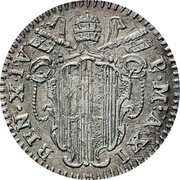 Italy 1/2 Grosso Benedict XIV 1750 XI KM# 965 BEN XIV P M A XI coin obverse Italy 1/2 Grosso Benedict XIV 1750 XI KM# 965 BEN XIV P M A XI coin obverse