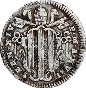 Italy 1/2 Grosso Benedict XIV 1757 XVIII KM# 975 BEN XIV P M A XVIII coin obverse Italy 1/2 Grosso Benedict XIV 1757 XVIII KM# 975 BEN XIV P M A XVIII coin obverse
