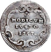 Italy 1/2 Grosso Benedict XIV 1757 XVIII KM# 975 MODICVM IVSTO 1757 coin reverse Italy 1/2 Grosso Benedict XIV 1757 XVIII KM# 975 MODICVM IVSTO 1757 coin reverse