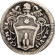 Italy 1/2 Grosso (Mezzo Grosso) Clement XI ND (1709) IX KM# 712 CLEM XI P MA VII coin obverse Italy 1/2 Grosso (Mezzo Grosso) Clement XI ND (1709) IX KM# 712 CLEM XI P MA VII coin obverse