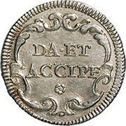 Italy 1/2 Grosso (Mezzo Grosso) Clement XI ND (1710) X KM# 735 DA ET ACCIPE coin reverse Italy 1/2 Grosso (Mezzo Grosso) Clement XI ND (1710) X KM# 735 DA ET ACCIPE coin reverse