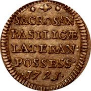 Italy 1/2 Grosso (Mezzo Grosso) Innocent XIII 1721 KM# 776 SACROSAN BASILICAE LATERAN POSSESS 1721 coin reverse Italy 1/2 Grosso (Mezzo Grosso) Innocent XIII 1721 KM# 776 SACROSAN BASILICAE LATERAN POSSESS 1721 coin reverse