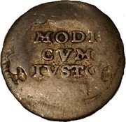 Italy 1/2 Grosso Clement XI ND (1714) XIV KM# 746 MODI CVM IVSTO coin reverse Italy 1/2 Grosso Clement XI ND (1714) XIV KM# 746 MODI CVM IVSTO coin reverse