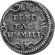 Italy 1/2 Grosso Benedict XIV ND (1740) I KM# 922 BENE FAC HVMILI coin reverse Italy 1/2 Grosso Benedict XIV ND (1740) I KM# 922 BENE FAC HVMILI coin reverse