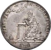 Italy 1/2 Piastra Innocent XII 1696 V KM# 597 FIAT PAX IN VIRTVTE TVA S V coin reverse Italy 1/2 Piastra Innocent XII 1696 V KM# 597 FIAT PAX IN VIRTVTE TVA S V coin reverse