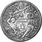Italy 1/2 Piastra Clement XI 1702 II KM# 663 CLEMENS XI P M A IIII coin obverse Italy 1/2 Piastra Clement XI 1702 II KM# 663 CLEMENS XI P M A IIII coin obverse