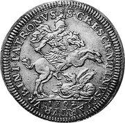 Italy 1/2 Piastra Clement XI 1702 II KM# 663 VRBINI PATRONVS CRESCENTINVS MARTYR 1704 coin reverse Italy 1/2 Piastra Clement XI 1702 II KM# 663 VRBINI PATRONVS CRESCENTINVS MARTYR 1704 coin reverse