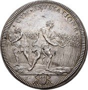 Italy 1/2 Piastra Innocent XIII 1721 ND(1721)-I KM# 784 CVM EXVLTATIONE E H coin reverse Italy 1/2 Piastra Innocent XIII 1721 ND(1721)-I KM# 784 CVM EXVLTATIONE E H coin reverse