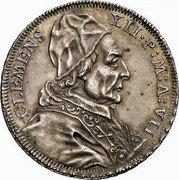 Italy 1/2 Piastra Clement XII 1736 MDCCXXXVI-VII KM# 879 CLEMENS XII P M A VII coin obverse Italy 1/2 Piastra Clement XII 1736 MDCCXXXVI-VII KM# 879 CLEMENS XII P M A VII coin obverse