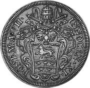 Italy 1/2 Piastra Innocent XI ND (1683) VII KM# 431 INNOCEN XI PONT MAX A VIII coin obverse Italy 1/2 Piastra Innocent XI ND (1683) VII KM# 431 INNOCEN XI PONT MAX A VIII coin obverse