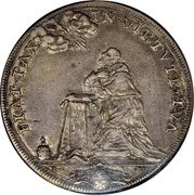 Italy 1/2 Piastra Innocent XII ND (1698) AN. VII KM# 601 FIAT PAX IN VIRTVTE TVA coin reverse Italy 1/2 Piastra Innocent XII ND (1698) AN. VII KM# 601 FIAT PAX IN VIRTVTE TVA coin reverse