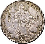 Italy 1/2 Scudo Clement XIII 1759 I KM# 1189 SVPRA FIRMAM PE TRAM 1759 coin reverse Italy 1/2 Scudo Clement XIII 1759 I KM# 1189 SVPRA FIRMAM PE TRAM 1759 coin reverse