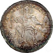 Italy 1/2 Scudo Pius VI 1778 IV KM# 1214 AVXILIVM DE SANCTO 1779 coin reverse Italy 1/2 Scudo Pius VI 1778 IV KM# 1214 AVXILIVM DE SANCTO 1779 coin reverse