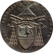 Italy 1/2 Scudo Sede Vacante (1829) B MDCCCXIX KM# 1302 SEDE VACANTE MDCCCXXIX coin obverse Italy 1/2 Scudo Sede Vacante (1829) B MDCCCXIX KM# 1302 SEDE VACANTE MDCCCXXIX coin obverse