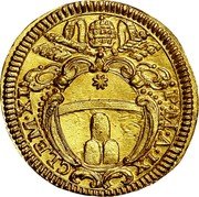 Italy 1/2 Scudo D'oro Clement XI ND (1709) IX KM# 717 CLEM XI P M A IX coin obverse Italy 1/2 Scudo D'oro Clement XI ND (1709) IX KM# 717 CLEM XI P M A IX coin obverse