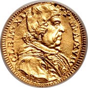 Italy 1/2 Scudo D'oro Clement XI St. Peter ND (1717) XVII KM# 768 CLEM XI P M A XVII coin obverse Italy 1/2 Scudo D'oro Clement XI St. Peter ND (1717) XVII KM# 768 CLEM XI P M A XVII coin obverse