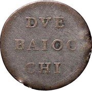 Italy 2 Baiocchi (Muraiola) Clement XIV 1771 KM# 1205 DVE BAIOC CHI coin reverse Italy 2 Baiocchi (Muraiola) Clement XIV 1771 KM# 1205 DVE BAIOC CHI coin reverse