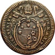 Italy 2 Baiocchi (Muraiola) Pius VI ND (1793) XIX KM# 1226.1 PIVS SEXTUS PON M A XVIII coin obverse Italy 2 Baiocchi (Muraiola) Pius VI ND (1793) XIX KM# 1226.1 PIVS SEXTUS PON M A XVIII coin obverse