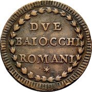 Italy 2 Baiocchi (Muraiola) Pius VI ND (1793) XIX KM# 1226.1 DVE BAIOCCHI ROMANI coin reverse Italy 2 Baiocchi (Muraiola) Pius VI ND (1793) XIX KM# 1226.1 DVE BAIOCCHI ROMANI coin reverse