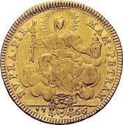 Italy 2 Zecchino Clement XIII 1766 1766-VIII KM# 985 SVPRA FIR MAM PETRAM 17 66 coin reverse Italy 2 Zecchino Clement XIII 1766 1766-VIII KM# 985 SVPRA FIR MAM PETRAM 17 66 coin reverse