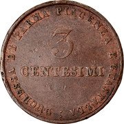 Italy 3 Centesimi Maria Luigia 1830 C# 24 DUCHESSA DI PARMA PIACENZA E GUASTALLA: 3 CENTESIMI coin reverse Italy 3 Centesimi Maria Luigia 1830 C# 24 DUCHESSA DI PARMA PIACENZA E GUASTALLA: 3 CENTESIMI coin reverse