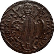 Italy Baiocco Benedict XIV 1742 II KM# 1154 BENED XIV P MAX A II coin obverse Italy Baiocco Benedict XIV 1742 II KM# 1154 BENED XIV P MAX A II coin obverse